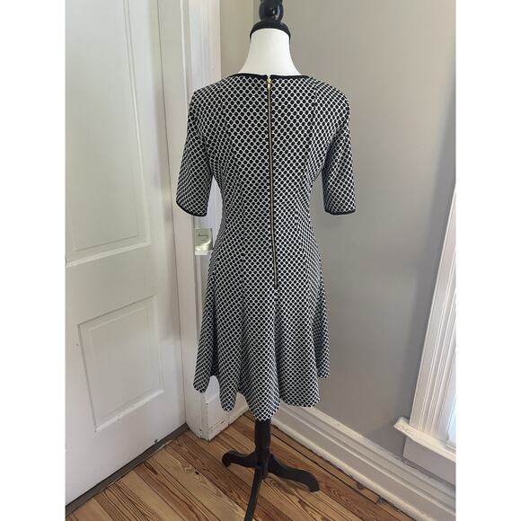 Danny & Nicole Black/White Polka Dot Fit and Flare Dress Size 4 Chic Preppy - Picture 2 of 7